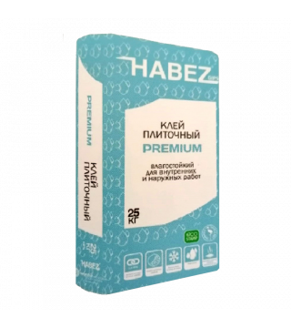 Клей плиточный влагостойкий Habez-Gips "Премиум", 25 кг, Россия