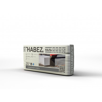 Кладочная смесь для пеногазобетона Habez-Gips "НАЛЬ", 25 кг, Россия