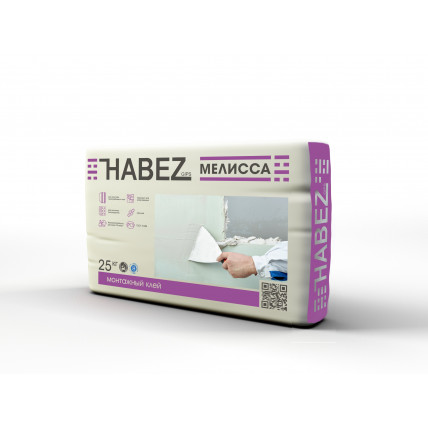 Клей монтажный для гипсокартона и ПГП Habez-Gips "МЕЛИССА", 25 кг, Россия