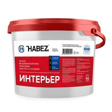 HABEZ-Интерьер, акриловая краска для потолков и стен 20 кг