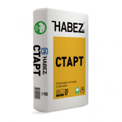 Штукатурка гипсовая Habez-Gips "Старт РН", 30 кг, белая, Россия