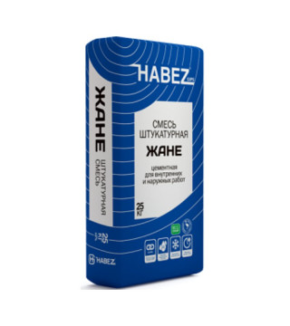 Штукатурка цементная Habez-Gips "Жане", 25 кг, серая, Россия