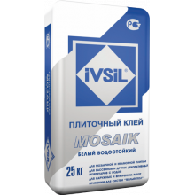 Белый водостойкий плиточный клей ГОСТ 56387 класс С2ТЕS1 Mosaik