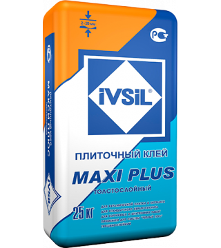 Универсальный толстослойный плиточный клей ГОСТ Р 56387 класс С1Т Maxi plus