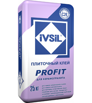 Специальный плиточный клей для керамогранита ГОСТ 56387 класс С2Е Profit